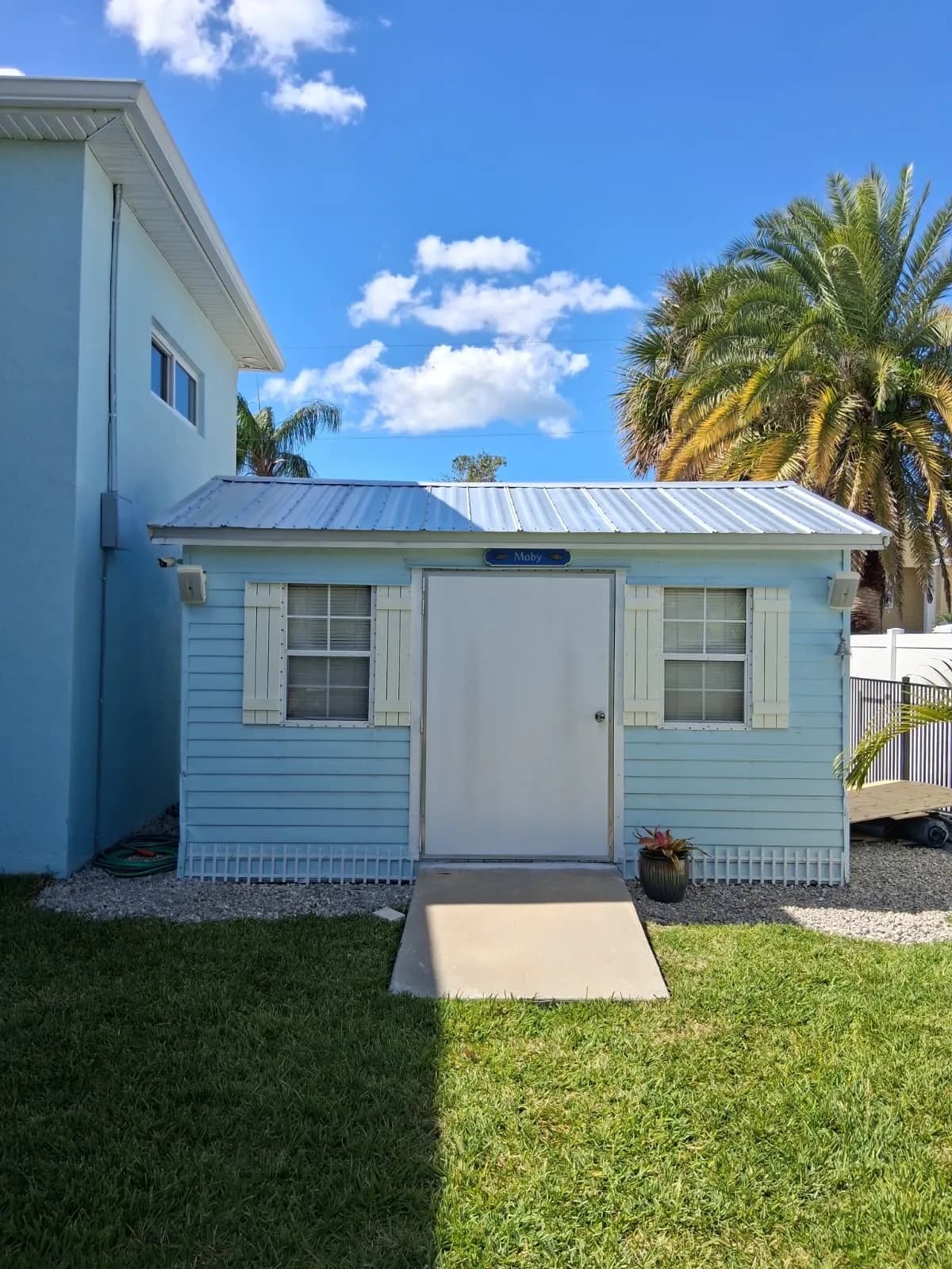 Storm Damage Metal Roof Install on a Venice FL Backyard Shed image