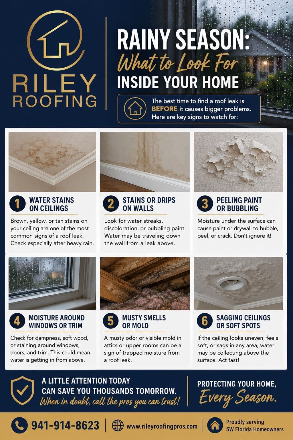 Rainy Season Roof Leak Warning Signs Every SW Florida Homeowner Should Know image